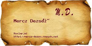 Mercz Dezső névjegykártya